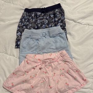 Floral and Solid Skort Set